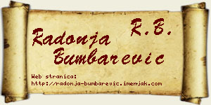 Radonja Bumbarević vizit kartica